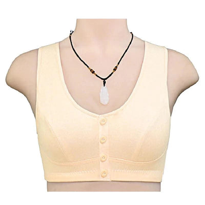 Front Closure Cotton Bras Women Removable Padded Bra Soft Camisole Middle Age Women Everyday Underwear Big Bust 50/115 B C Cup