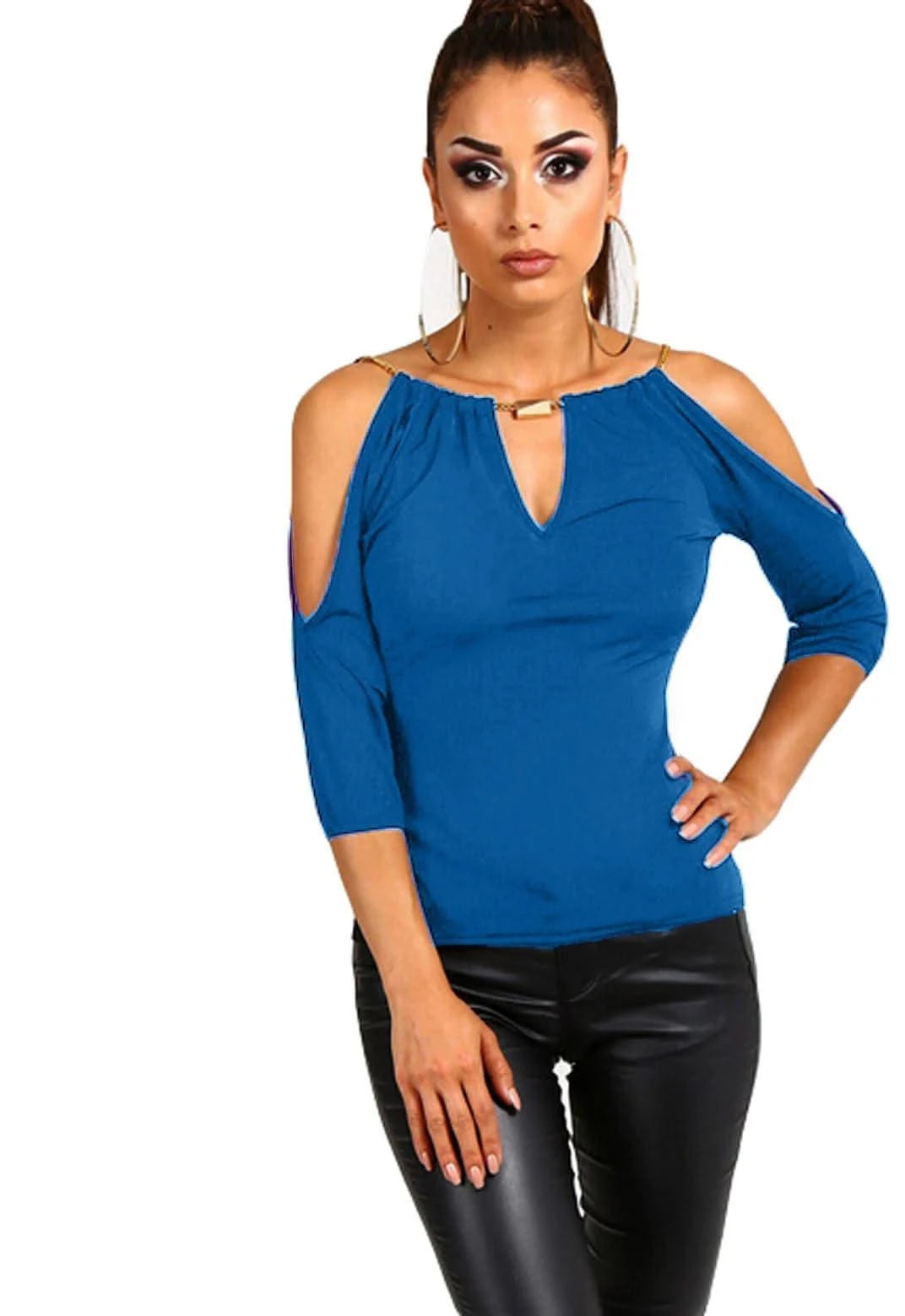 Women Summer Cotton Shirt Short Sleeve Off-shoulder Blouses Sexy Solid Loose Casual Shirt S-XL
