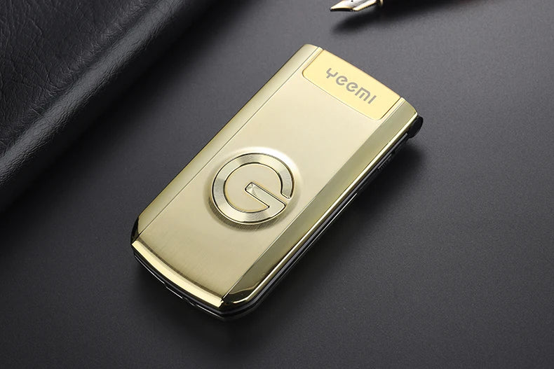 Slim Flip Mobile For Elderly Metal Body  Big Screen SOS Call Quick Dial Loud Sound Two Sim Magic Voice Torch Senior Mobile Phone