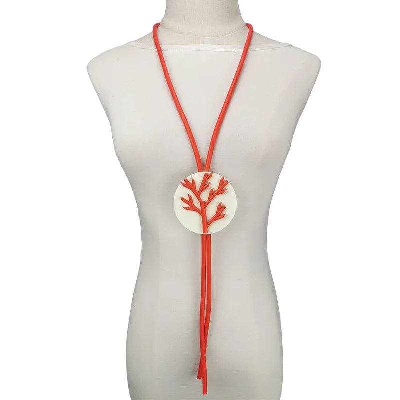 UKEBAY New Pendant Necklace Women Handmade Jewelry Rubber Necklaces Long Clothes Chain Statement Accessories Luxury Necklaces
