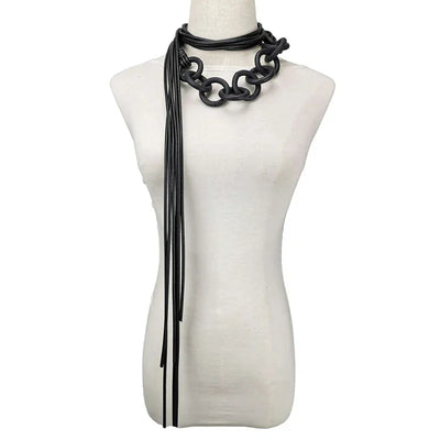 UKEBAY New Handmade Luxury Necklaces For Women Rubber Jewelry Black Statement Necklace Fashion Clothes Chain Gothic Accessories