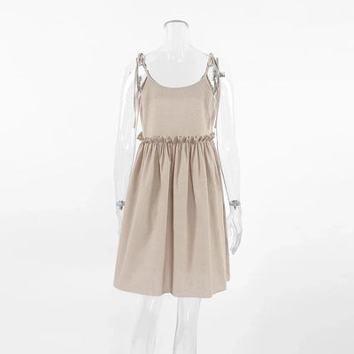 Sexy Backless Beach Dress for Women V Neck Splice Folds Mini Dresses Womens Party Elegant Bandage Short Sundress Female