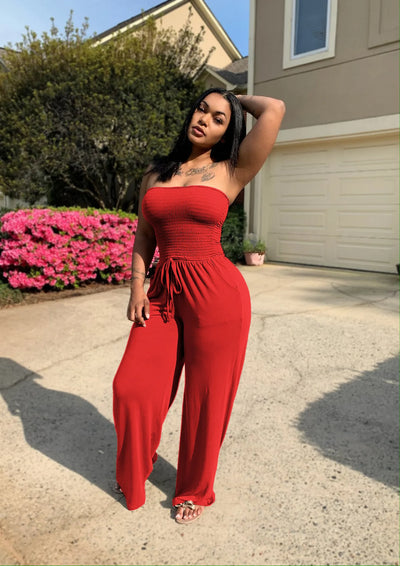 Summer Sexy Tube Top Wide-leg Jumpsuit Women Fashion Casual Loose Jumpsuit Women