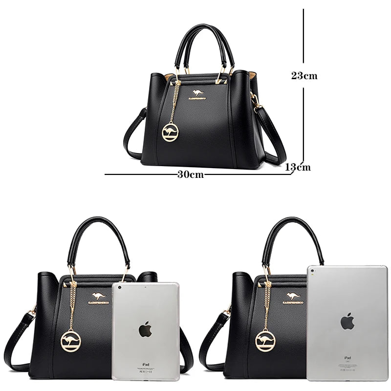 Luxury Handbags Women Bags Designer 3 Layers Soft Leather Shoulder Crossbody Sac Ladies Large Capacity Shopping Messenger Tote