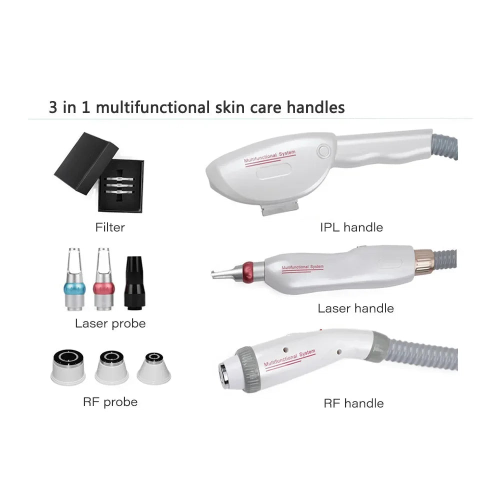 IPL OPT Laser Hair Removel Machine for Women 3 IN 1 ND YAG Q Switch Tattoo Removal Professional RF Face Lift Skin Tight Device