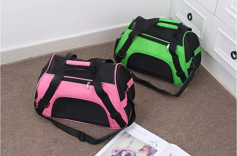 Soft-sided Carriers Portable Pet Bag Pink Dog Carrier Bags Blue Cat Carrier Outgoing Travel Breathable Pets Handbag