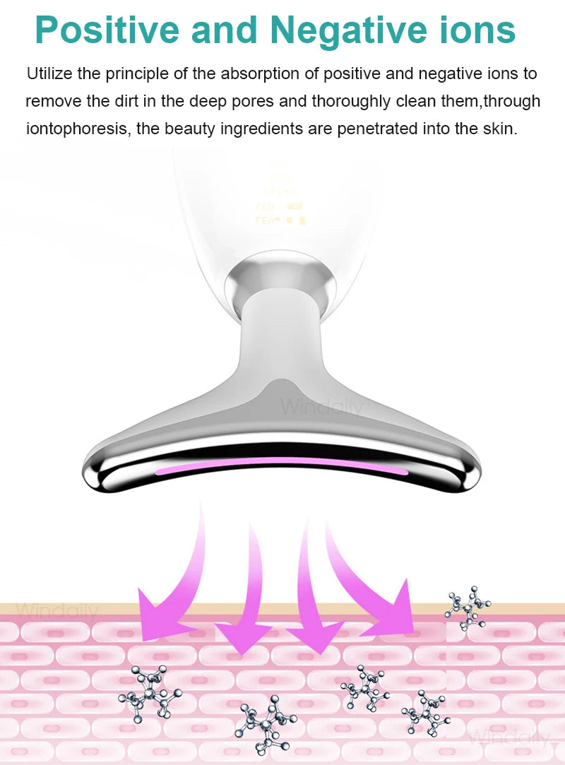 New 3 Colors Neck Face Beauty Device Facial Lifting Machine Skin Tighten Reduce Double Chin Anti Wrinkle Remove Lifting Massager