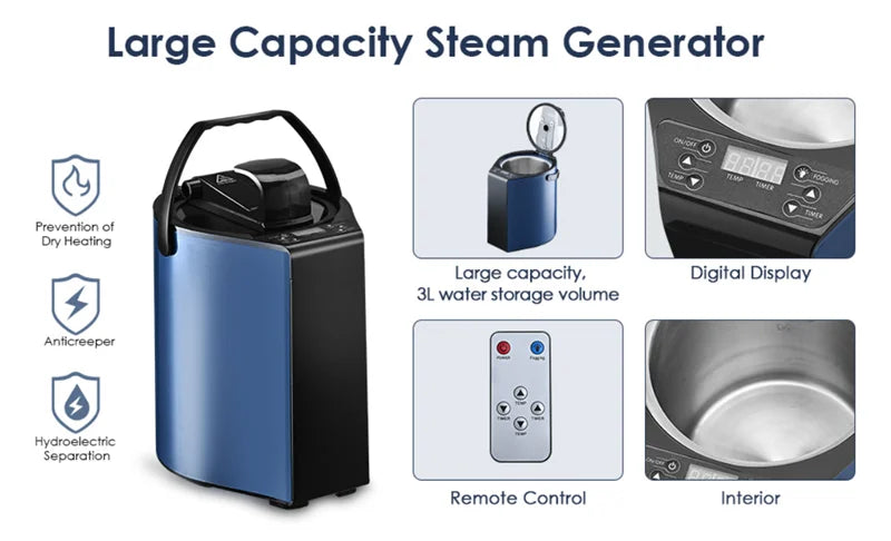 Sauna Generator Power Steamer Pot New Style 3L 1000W EU US AU UK Plug Home SPA Therapy For Heating