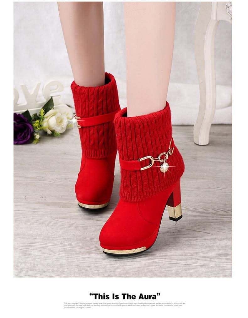 Women's Pointed Toe Ankle High Heel Platform Shoes | Pump Shoes| Boots for Women | Thick Heels | Ladies, Girls