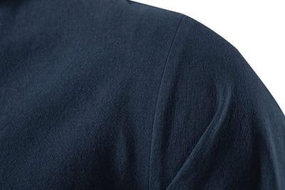 Happyjeffery Mens Cotton Linen Shirt Henry Collar with Drawstring Men Man Long Sleeve Beach Shirts Man Designer Cloth LS51