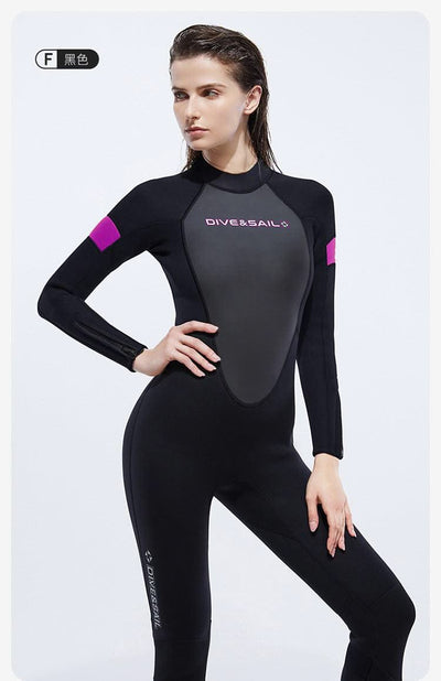 New 3mm Neoprene Wetsuit  One-Piece Suits Keep Long Sleeved Warm Surf Scuba Diving Suit Sunscreen  Beach Snorkeling Swimsuit