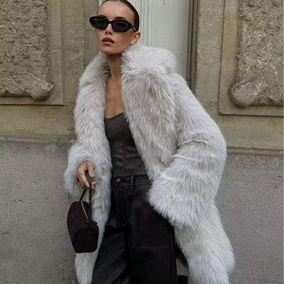 Artificial Fur Thick Warm Coat For Women