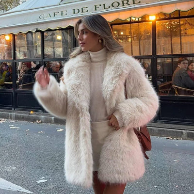 Artificial Fur Thick Warm Coat For Women