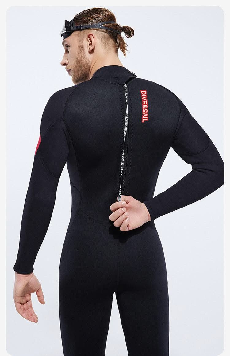 New 3mm Neoprene Wetsuit  One-Piece Suits Keep Long Sleeved Warm Surf Scuba Diving Suit Sunscreen  Beach Snorkeling Swimsuit