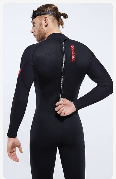 New 3mm Neoprene Wetsuit  One-Piece Suits Keep Long Sleeved Warm Surf Scuba Diving Suit Sunscreen  Beach Snorkeling Swimsuit