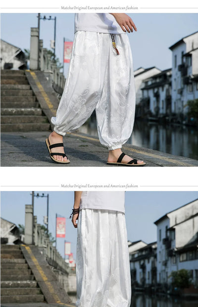 Summer Silk Hippie Gypsy Boho Baggy Pants Harem Pants for Men Women Yoga Pants Aladdin Trousers