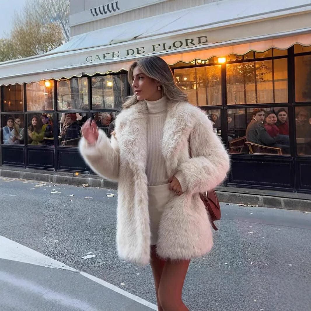 Artificial Fur Thick Warm Coat For Women