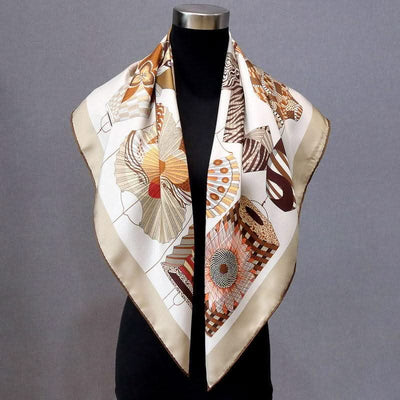 100% Real Silk Scarf  Square Head Scarves Hijab for Hair Wrapping 90cm