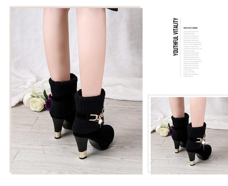 Women's Pointed Toe Ankle High Heel Platform Shoes | Pump Shoes| Boots for Women | Thick Heels | Ladies, Girls