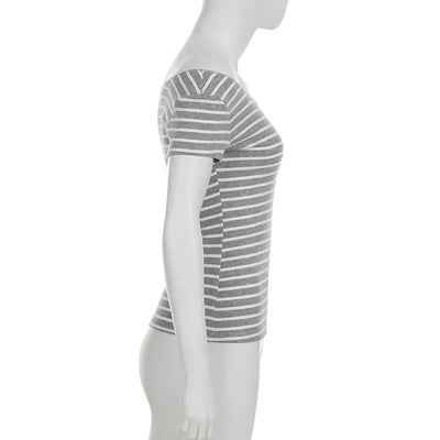 Sexy Slash Neck Knitted Smock Women Vintage Slim Thin Long Sleeve All-match Femme Clothing Aesthetic Streetwear Tops