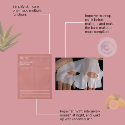 Bio Collagen Face Mask Shrink Pores Deep Hydrating Overnight Mask Moisturizing Refreshing Brightening Face Skin Care