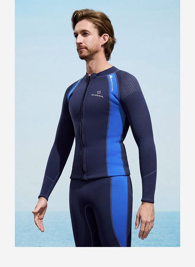 2025 New Men Women Wetsuit Top 3mm Neoprene Wetsuit Jacket Long Sleeve Front Zipper Swimsuit Surfing Diving Tops for Water Sport - Elanique