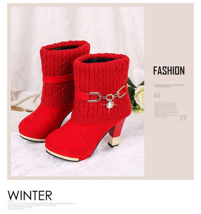 Women's Pointed Toe Ankle High Heel Platform Shoes | Pump Shoes| Boots for Women | Thick Heels | Ladies, Girls