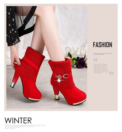 Women's Pointed Toe Ankle High Heel Platform Shoes | Pump Shoes| Boots for Women | Thick Heels | Ladies, Girls