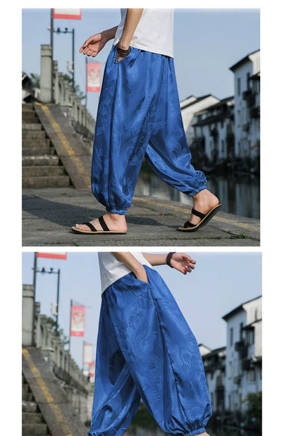 Summer Silk Hippie Gypsy Boho Baggy Pants Harem Pants for Men Women Yoga Pants Aladdin Trousers