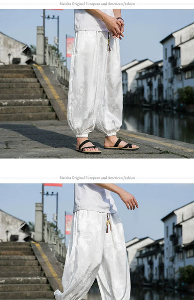 Summer Silk Hippie Gypsy Boho Baggy Pants Harem Pants for Men Women Yoga Pants Aladdin Trousers