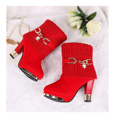 Women's Pointed Toe Ankle High Heel Platform Shoes | Pump Shoes| Boots for Women | Thick Heels | Ladies, Girls
