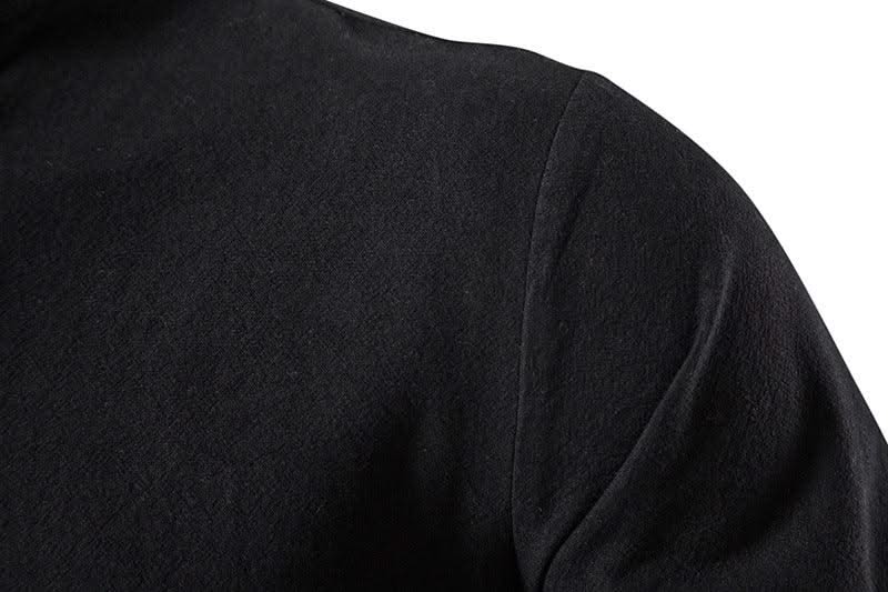 Happyjeffery Mens Cotton Linen Shirt Henry Collar with Drawstring Men Man Long Sleeve Beach Shirts Man Designer Cloth LS51