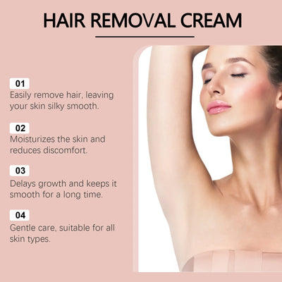 Painless Hair Removal Cream for Women Men Inhibition Hair Growth Moisturizer Body Back Legs Underarm Depilatory Cream with Brush