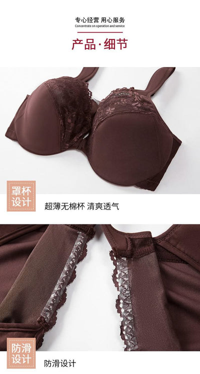 Front Closure Minimizer Bra for Womens Lace Floral Unlined Support Mesh Underwire Female Plunge Lingerie M L XL 3XL 4XL 5XL