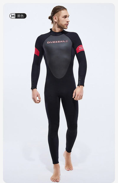 New 3mm Neoprene Wetsuit  One-Piece Suits Keep Long Sleeved Warm Surf Scuba Diving Suit Sunscreen  Beach Snorkeling Swimsuit