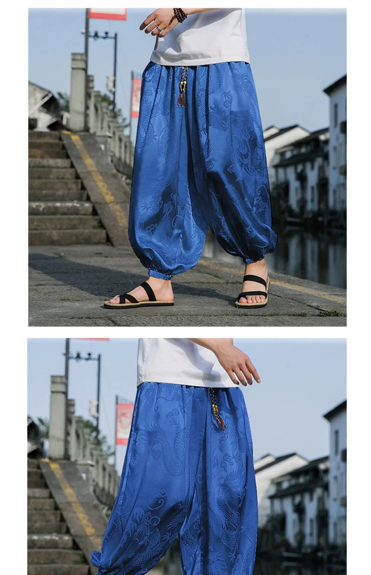 Summer Silk Hippie Gypsy Boho Baggy Pants Harem Pants for Men Women Yoga Pants Aladdin Trousers