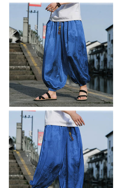 Summer Silk Hippie Gypsy Boho Baggy Pants Harem Pants for Men Women Yoga Pants Aladdin Trousers