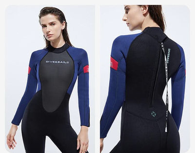 New 3mm Neoprene Wetsuit  One-Piece Suits Keep Long Sleeved Warm Surf Scuba Diving Suit Sunscreen  Beach Snorkeling Swimsuit