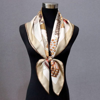 100% Real Silk Scarf  Square Head Scarves Hijab for Hair Wrapping 90cm