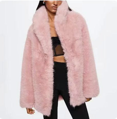 Artificial Fur Thick Warm Coat For Women