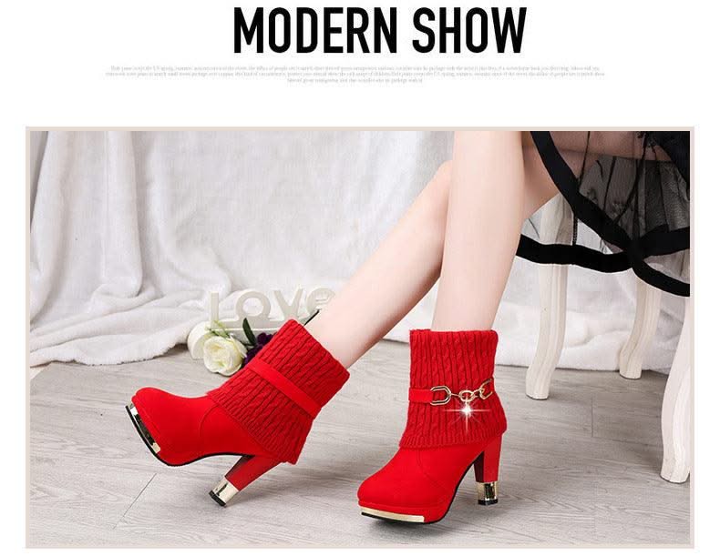 Women's Pointed Toe Ankle High Heel Platform Shoes | Pump Shoes| Boots for Women | Thick Heels | Ladies, Girls