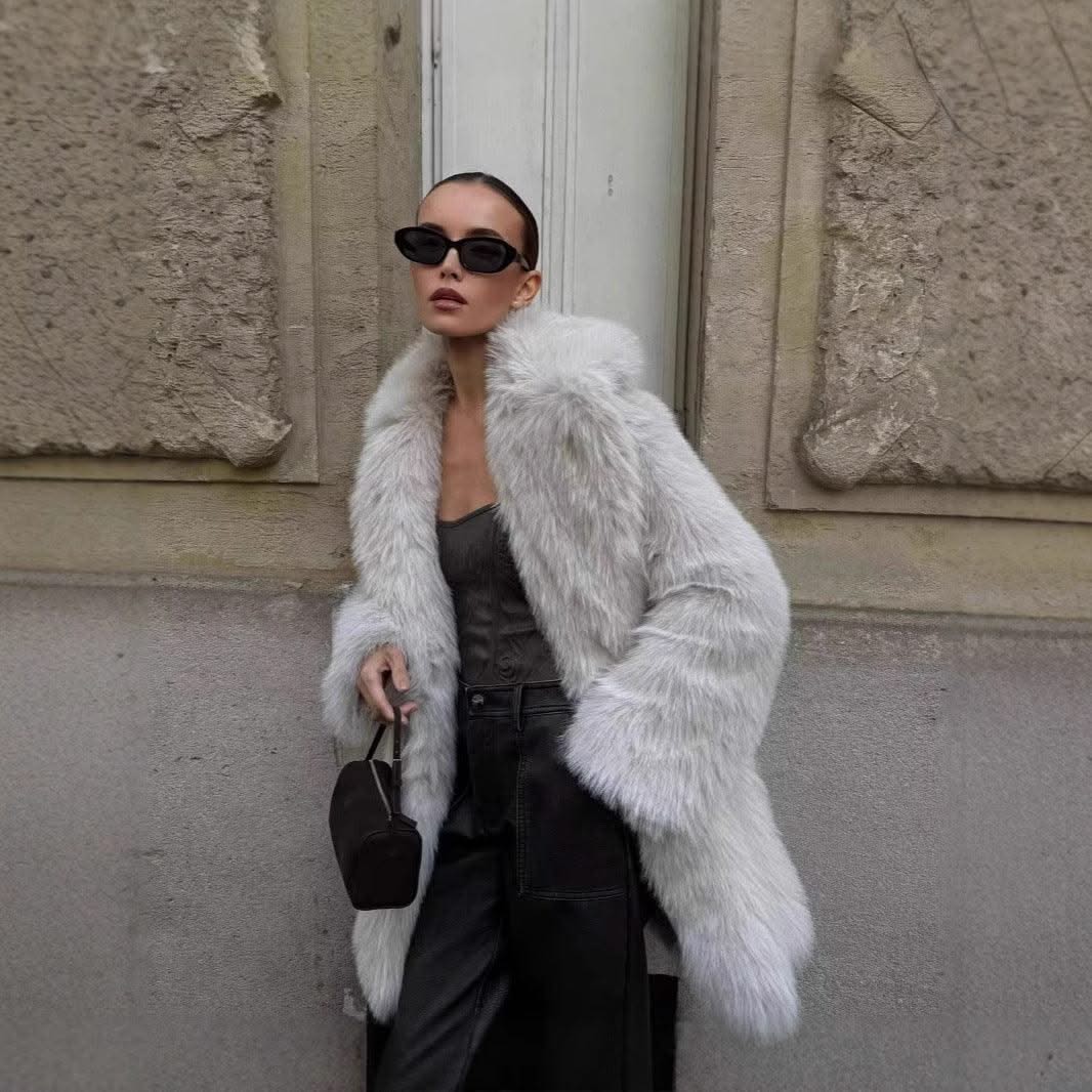 Artificial Fur Thick Warm Coat For Women