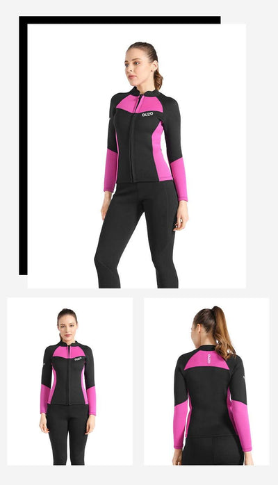 Women's Wetsuit shirt / pants 1.5mm Neoprene Wetsuits Long Sleeve Wetsuits Top Bottom Two Piece Dive Suits for Scuba Diving Surf