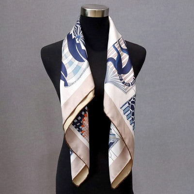 100% Real Silk Scarf  Square Head Scarves Hijab for Hair Wrapping 90cm
