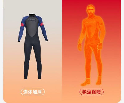 New 3mm Neoprene Wetsuit  One-Piece Suits Keep Long Sleeved Warm Surf Scuba Diving Suit Sunscreen  Beach Snorkeling Swimsuit