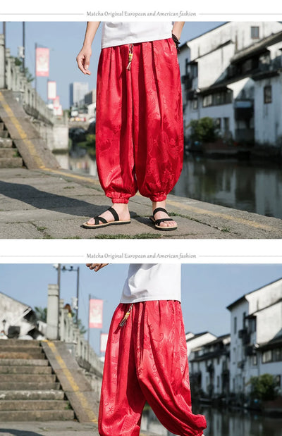 Summer Silk Hippie Gypsy Boho Baggy Pants Harem Pants for Men Women Yoga Pants Aladdin Trousers