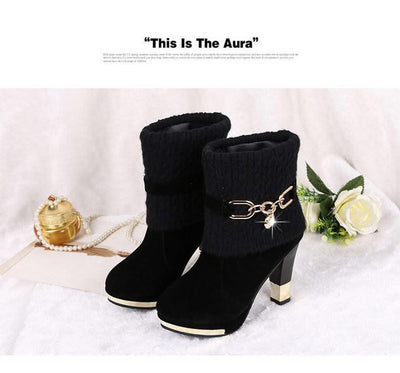 Women's Pointed Toe Ankle High Heel Platform Shoes | Pump Shoes| Boots for Women | Thick Heels | Ladies, Girls