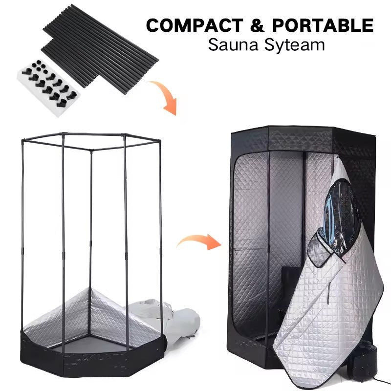 Portable Steam Sauna Tent, Home Sauna Kit, Whole Body, Large Space Spa, Steamer Room, 3L