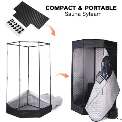 Portable Steam Sauna Tent, Home Sauna Kit, Whole Body, Large Space Spa, Steamer Room, 3L