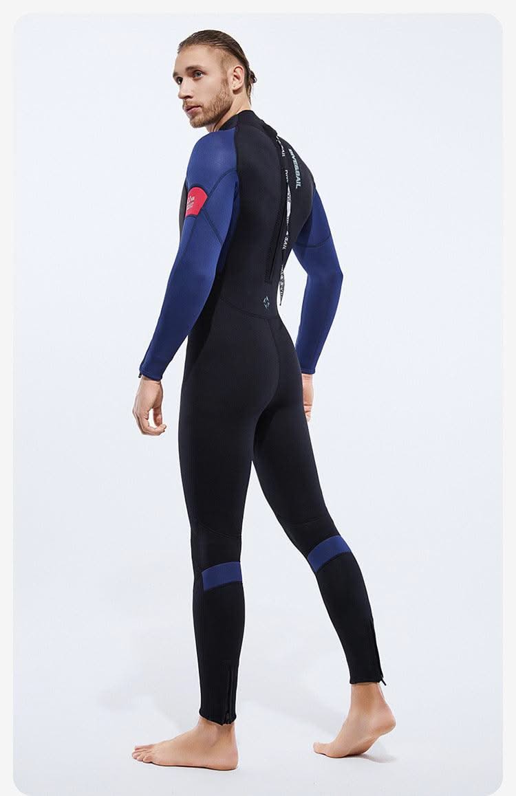 New 3mm Neoprene Wetsuit  One-Piece Suits Keep Long Sleeved Warm Surf Scuba Diving Suit Sunscreen  Beach Snorkeling Swimsuit